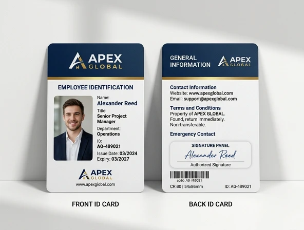 Sample corporate employee PVC ID card