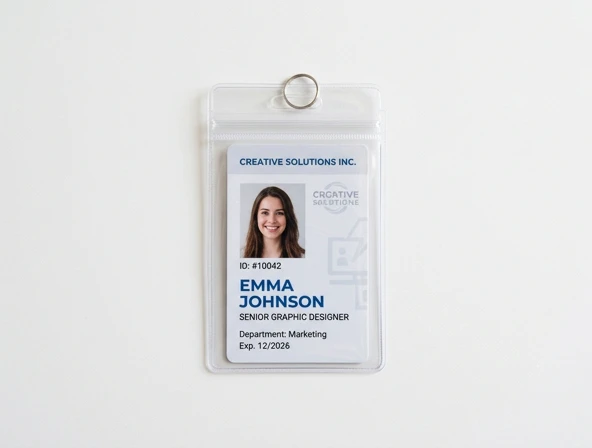 Plastic ID card holder and lanyard