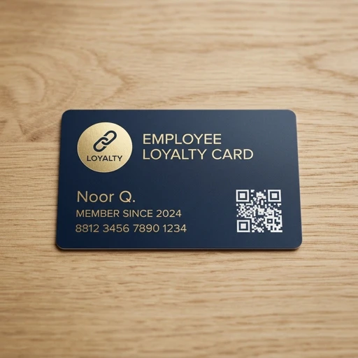 Plastic loyalty card sample with barcode and QR