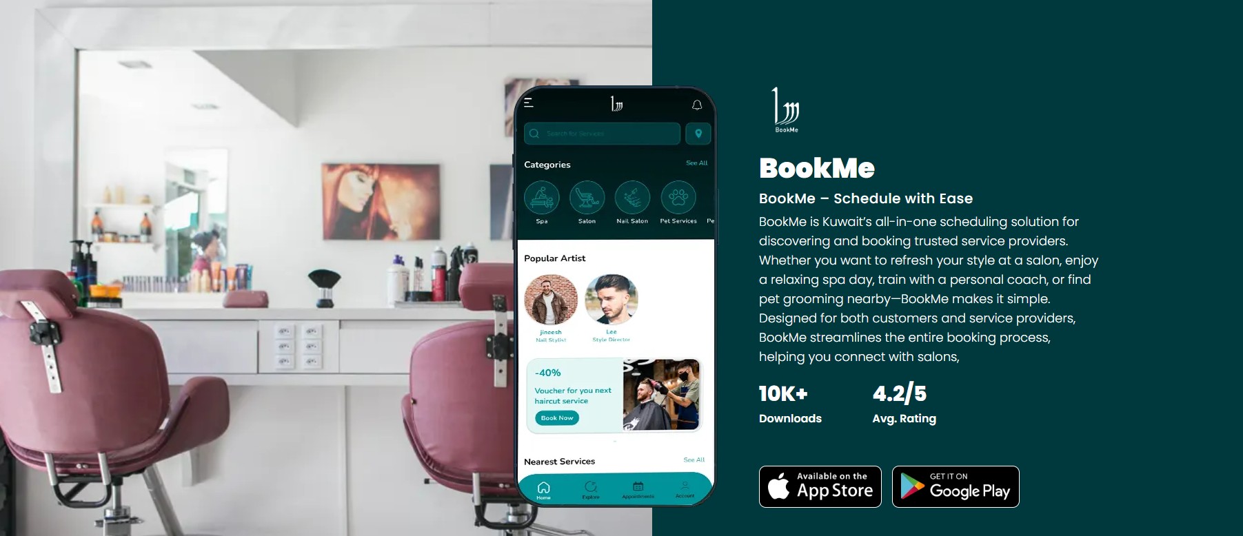 BookMe mobile app portfolio presentation
