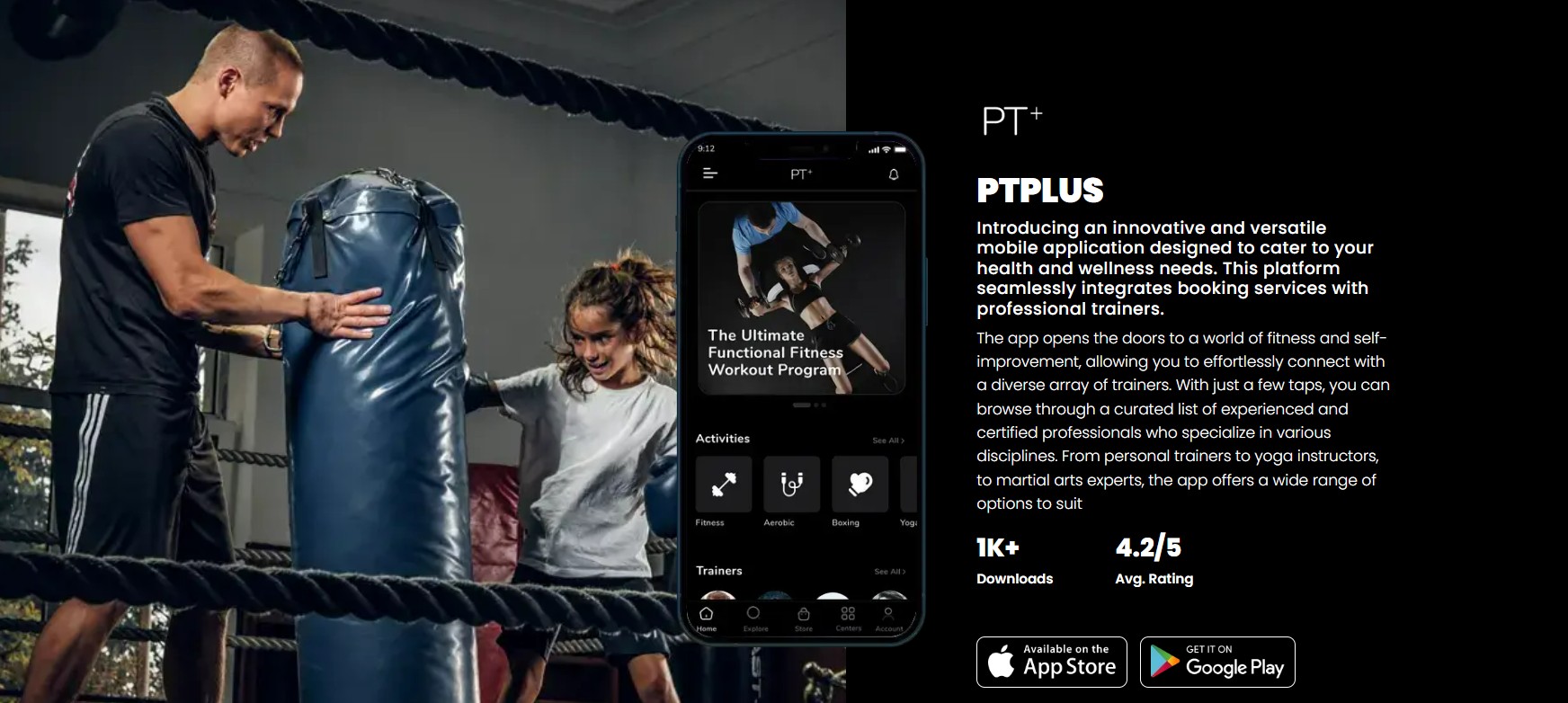 PTPLUS mobile app portfolio presentation